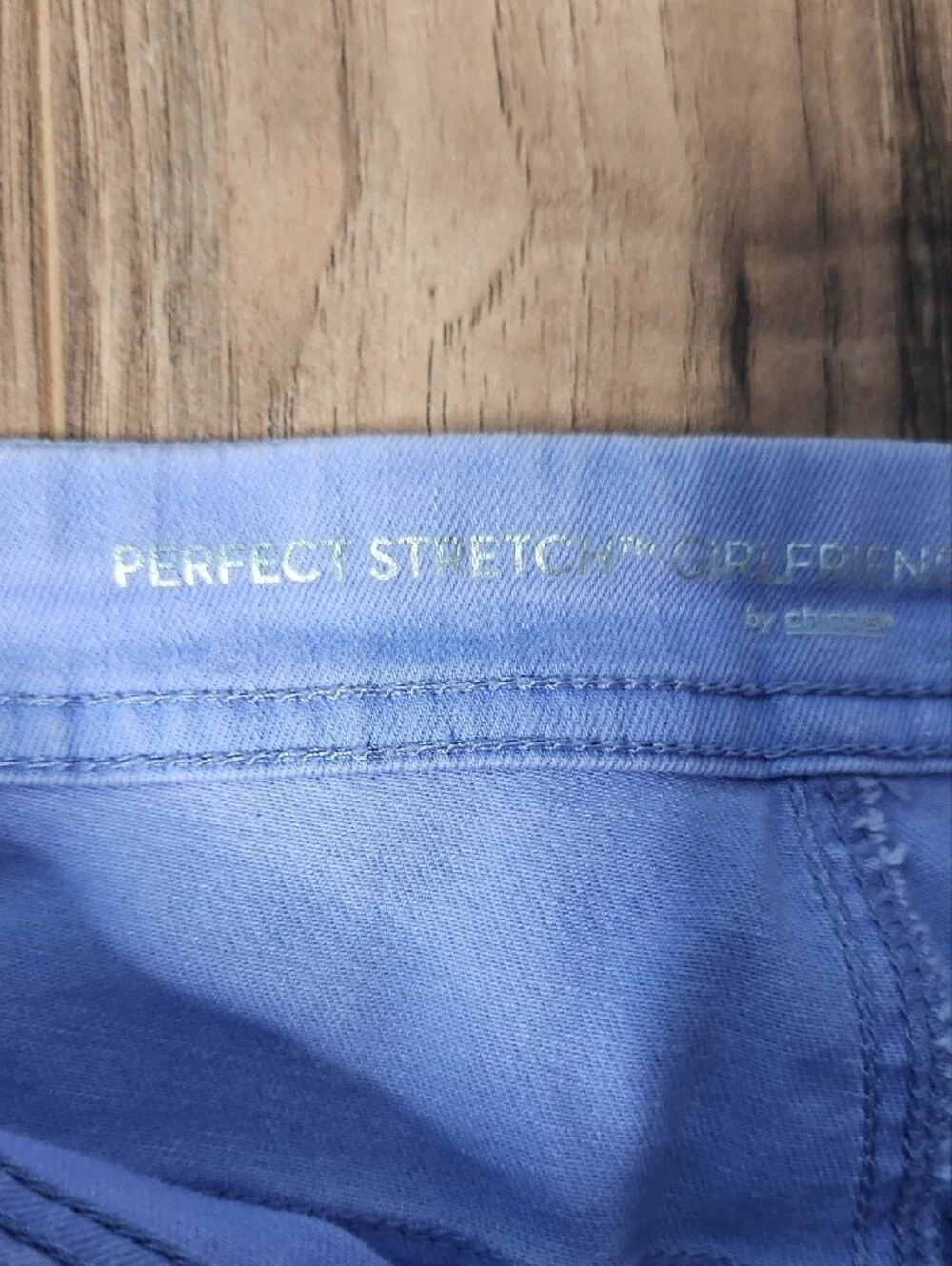 Chicos Womens Perfect Stretch Periwinkle Ankle Zip Jeans Size 0 Small 4